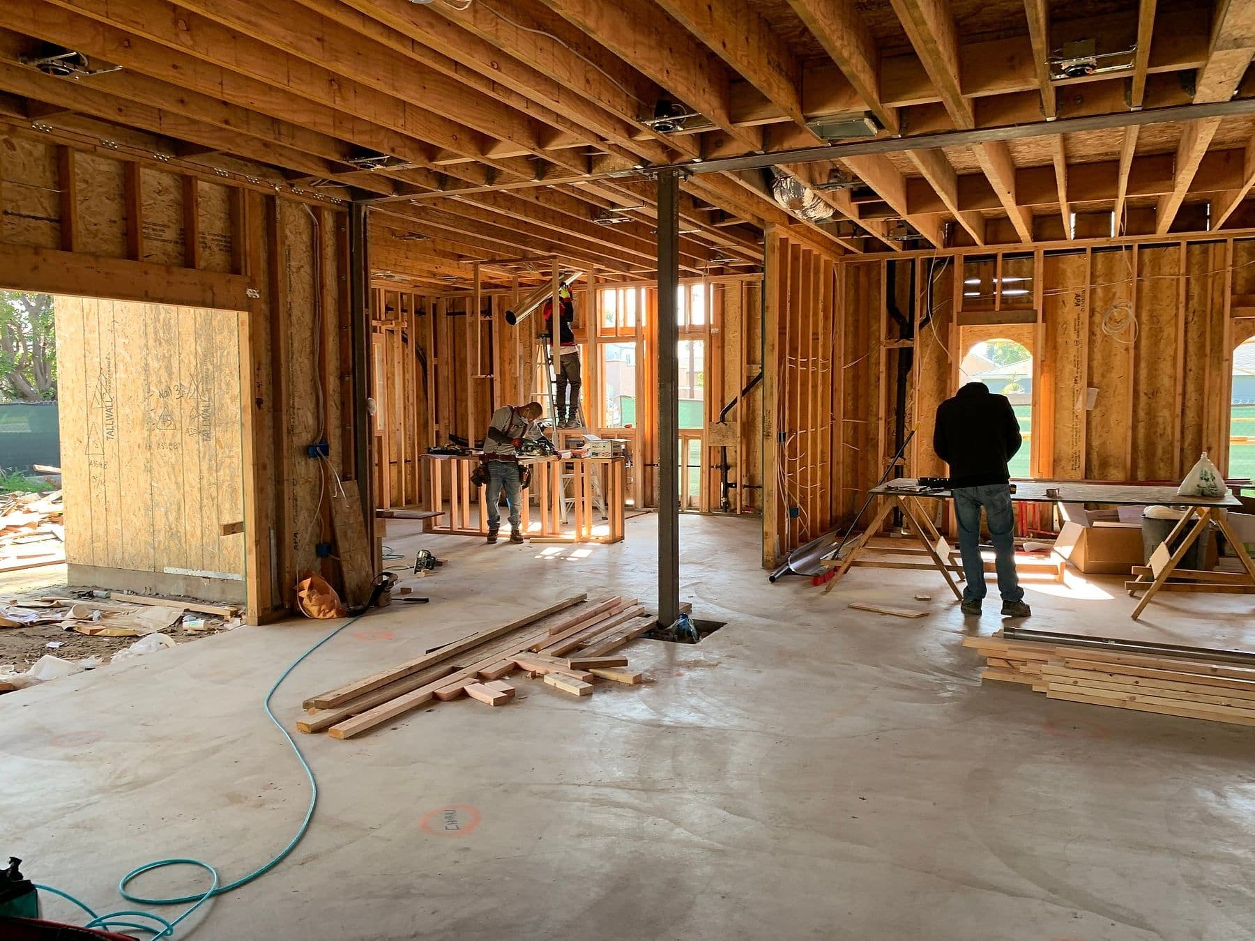 Framed new construction project by ACA General Construction in Los Angeles County